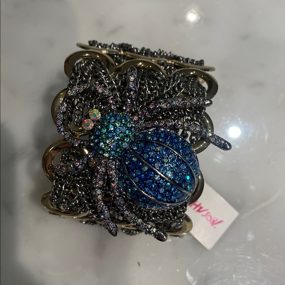 Betsey Johnson Blue and Purple Crystal Spider Bracelet - Picture 1 of 8